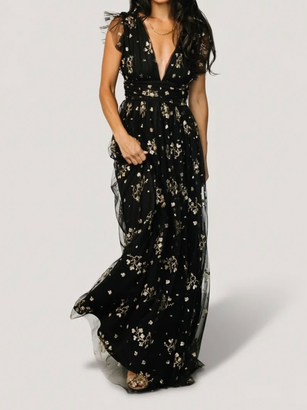 Baltic Born Natalia Floral Embellished Maxi Dress Size XL NWT